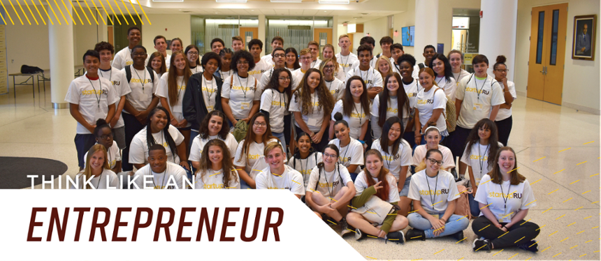 Banner text: Think Like an Entrepreneur Summer Academy (TLAE). Image shows students in the program.
