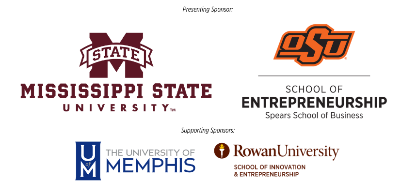 Sponsors listed for Family Enterprise Conference: Mississippi State University (presenting sponsor) University of Memphis (supporting sponsor) Rowan University (supporting sponsor)